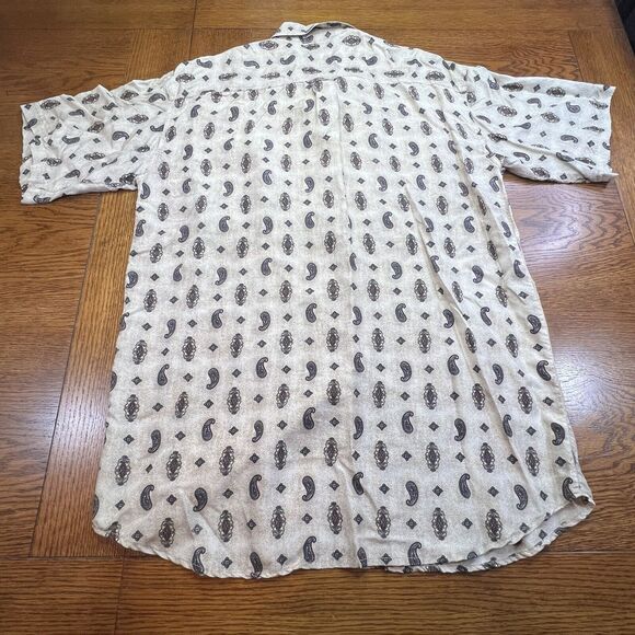 Vintage Cambio Italia Men’s 100% Silk Artwork Short Sleeve Button Up Shirt Sz S - Picture 8 of 8